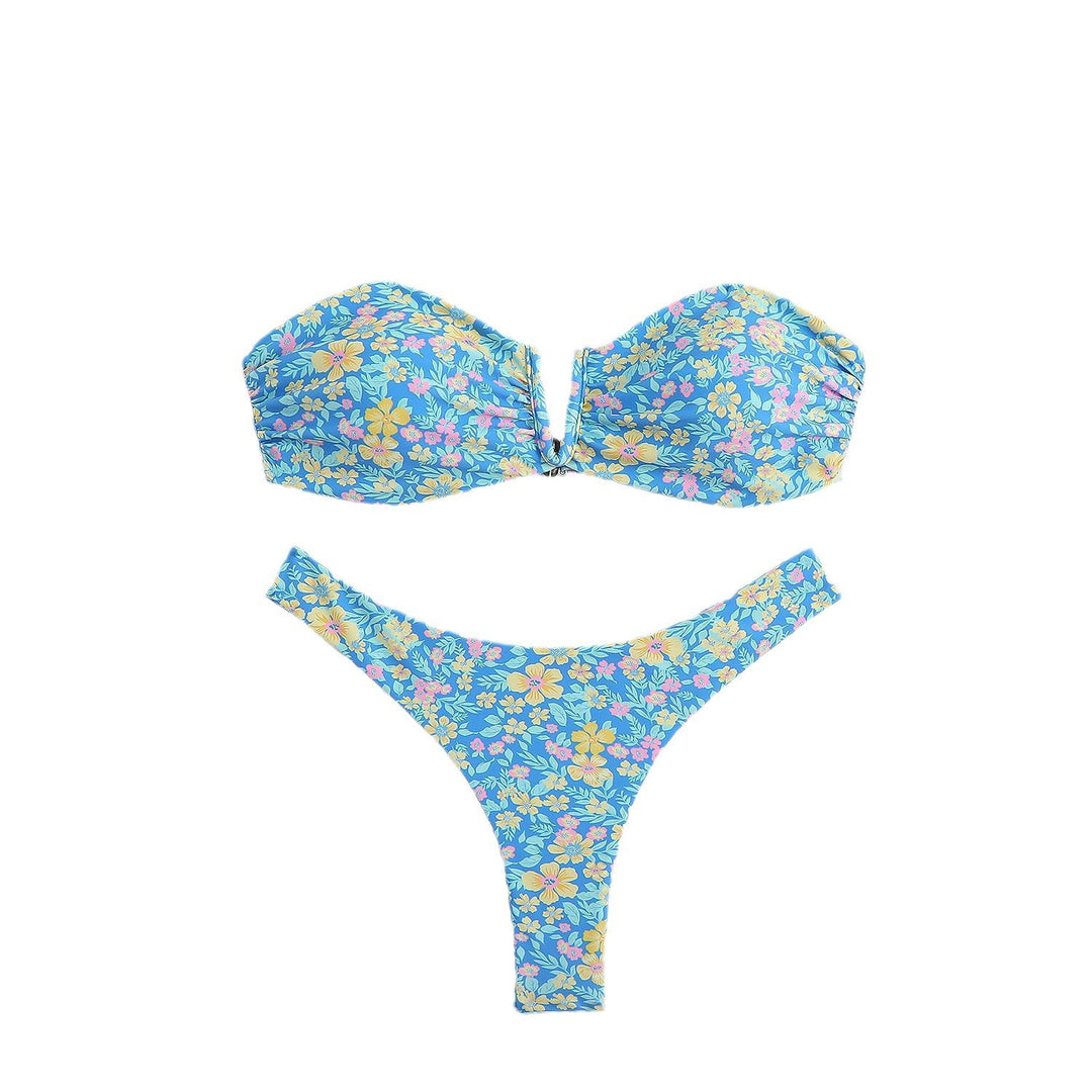 Damen Bandeau-Bikini mit floralem Design und elegantem Verschluss Echo Archiv