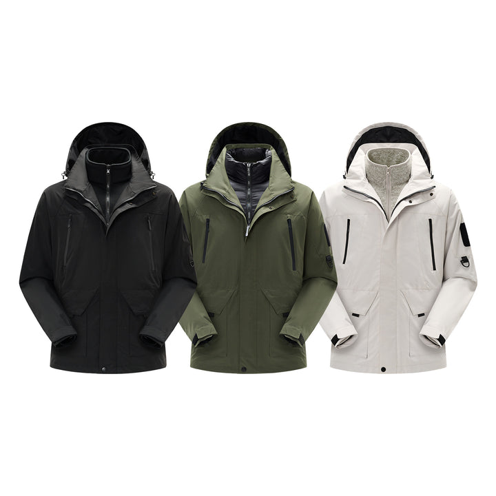 Herren Technische wasserdichte Outdoorjacke mit Kapuze, verschweißten Nähten und verdeckten Reißverschlüssen Echo Archiv