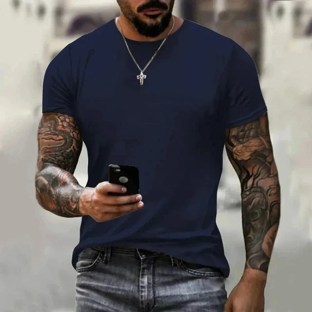 Herren Klassisches Baumwoll-T-Shirt mit Rundhalsausschnitt Echoarchiv