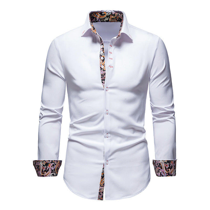 Herren Langarmhemd mit modernem Paisley-Muster und exklusiven Details Echoarchiv