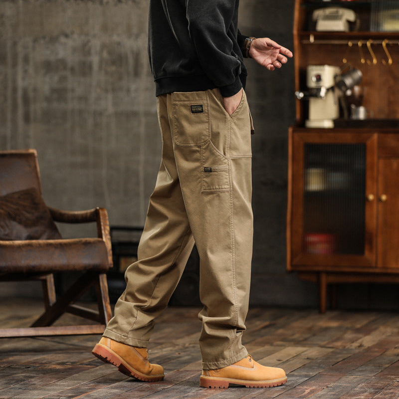 Herren Lockere Canvas-Cargohose mit Tunnelzugbund und aufgesetzten Fronttaschen Echo Archiv