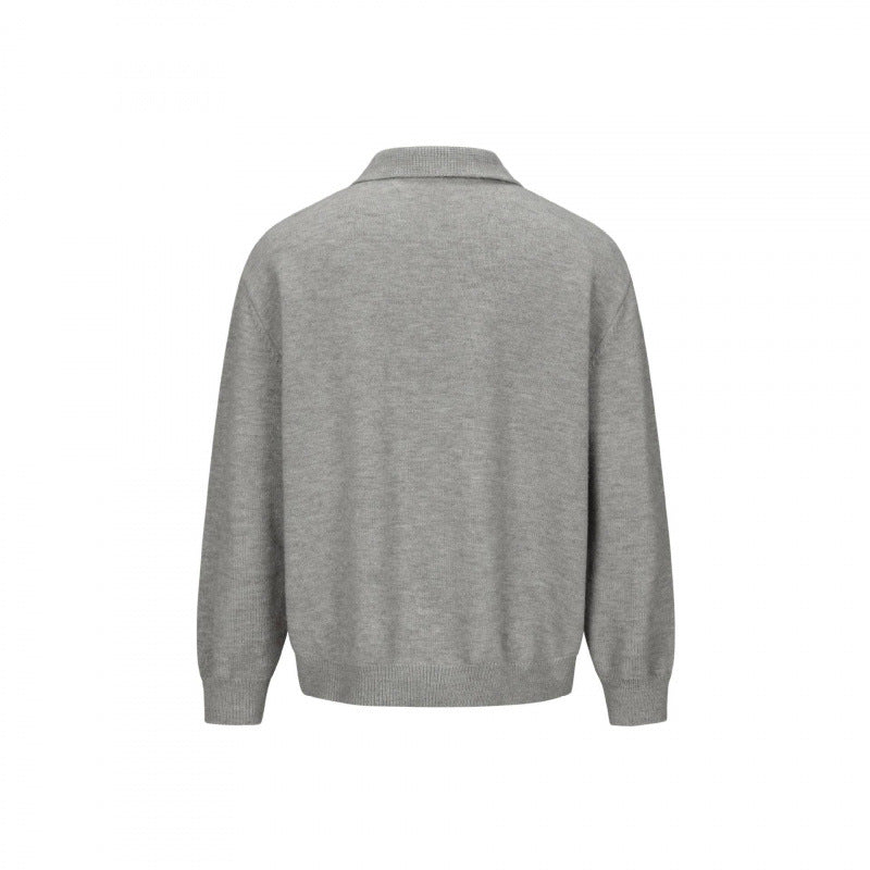 Herren Strick-Hemdjacke mit Hemdkragen, durchgehender Knopfleiste und gerippten Bündchen Echo Archiv