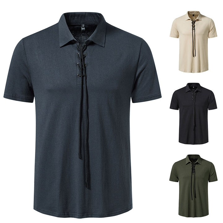 Herren Polo-Shirt mit einzigartigem Schnürdesign Echoarchiv