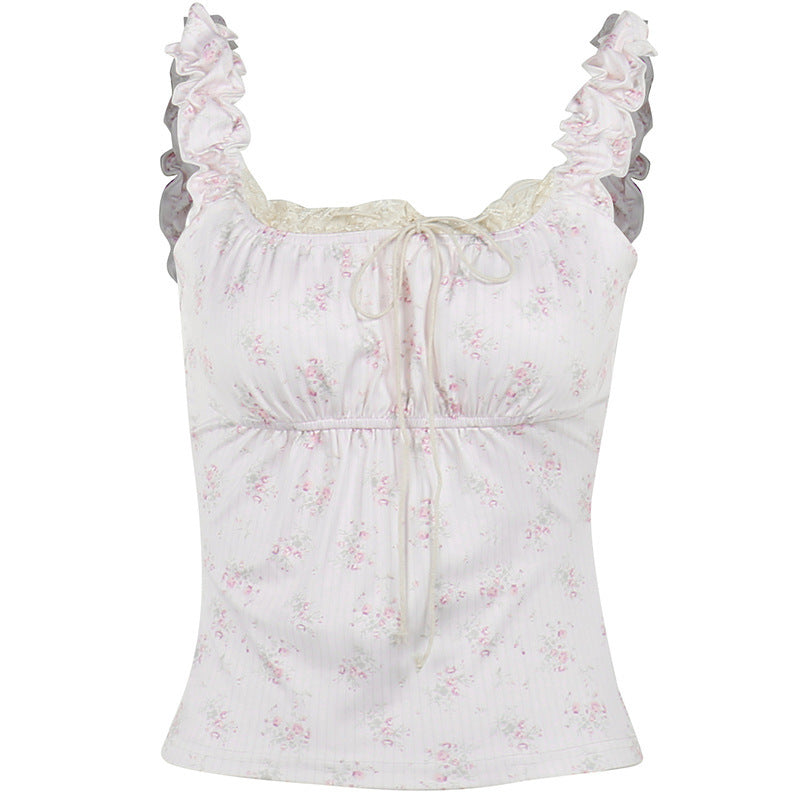 Damen Nachthemd mit zarter Spitze und floralem Design Echo Archiv