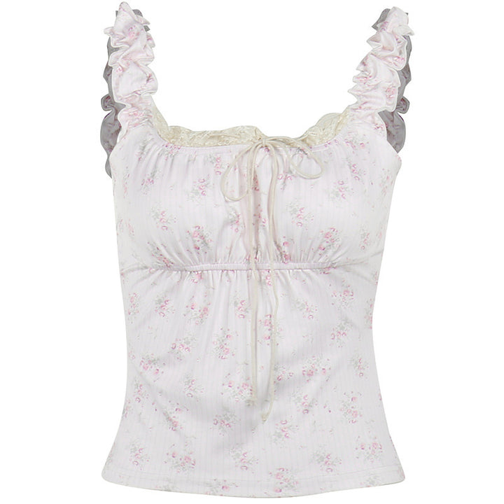 Damen Nachthemd mit zarter Spitze und floralem Design Echo Archiv