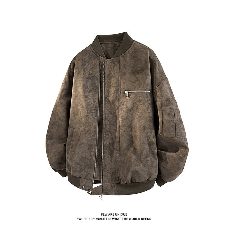 Herren lässige Oversized-Bomberjacke aus strapazierfähigem Material mit praktischen Taschen Echoarchiv