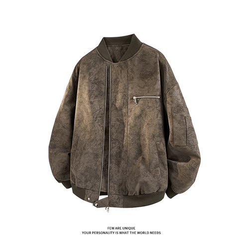 Herren lässige Oversized-Bomberjacke aus strapazierfähigem Material mit praktischen Taschen Echoarchiv