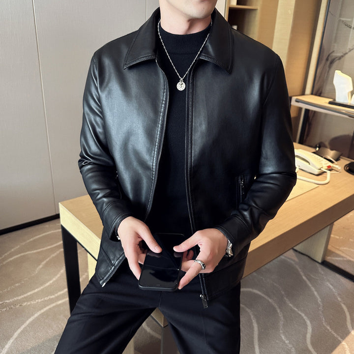 Herren Trendige und strapazierfähige Kunstlederjacke Echo Archiv