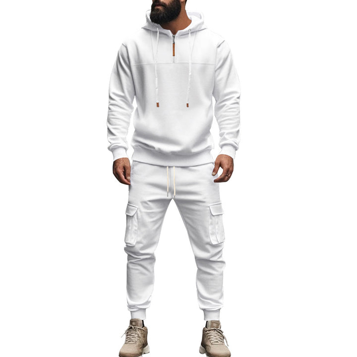 Herren nan Cargo-Jogginganzug mit Halbzip-Kapuzenpullover und tapered Cargohose Echo Archiv