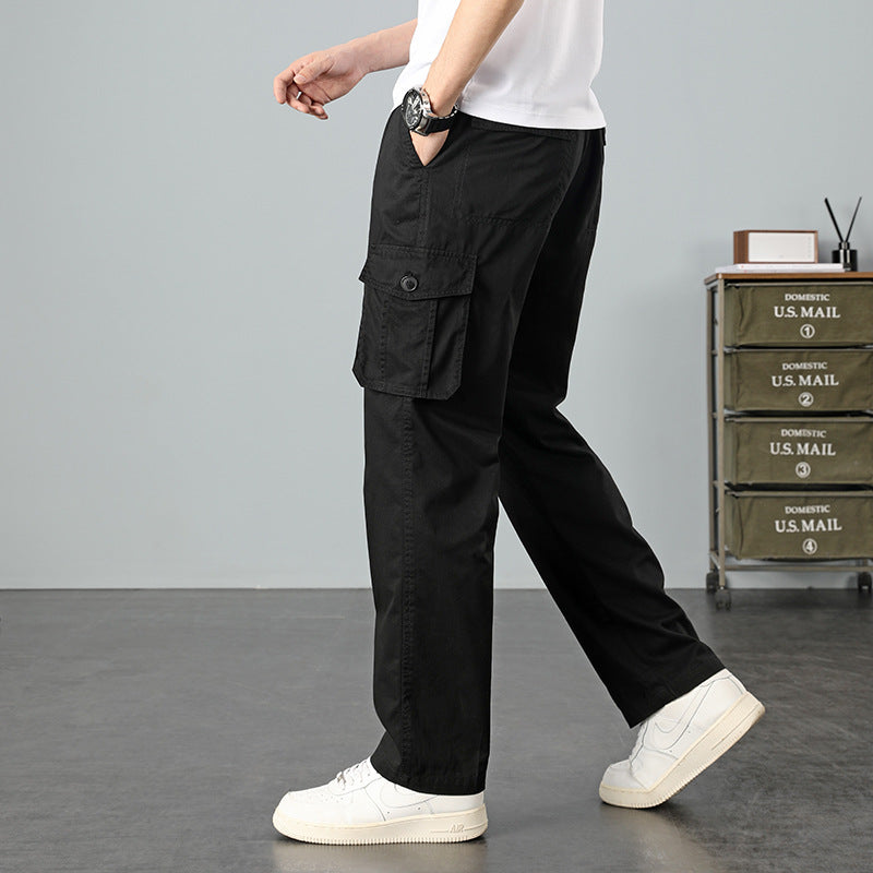 Herren Lässige Canvas-Cargohose mit großen Klappentaschen, Relaxed Fit & verstärkten Nähten Echo Archiv