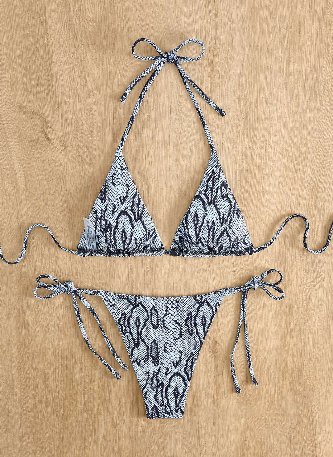 Damen Triangel-Bikini mit Schlangenprint und verstellbaren Trägern Echo Archiv
