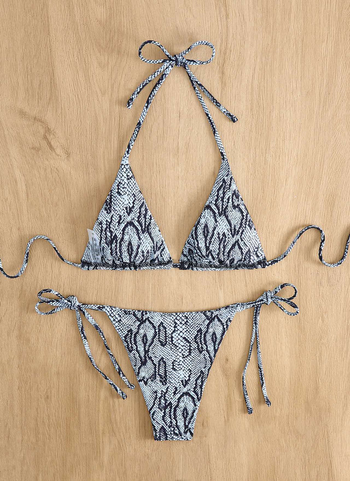 Damen Triangel-Bikini mit Schlangenprint und verstellbaren Trägern Echo Archiv