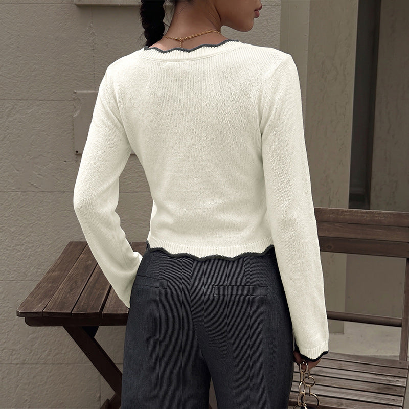 Damen Elegantes V-Ausschnitt Strickoberteil Echo Archiv