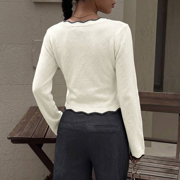 Damen Elegantes V-Ausschnitt Strickoberteil Echo Archiv