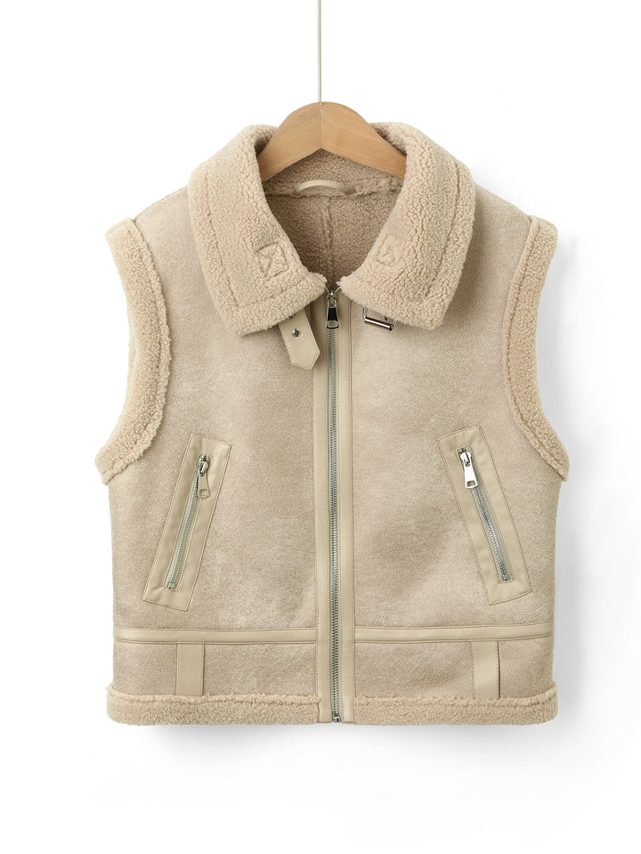 Damen Modische und kuschelige Fleece Weste Echo Archiv
