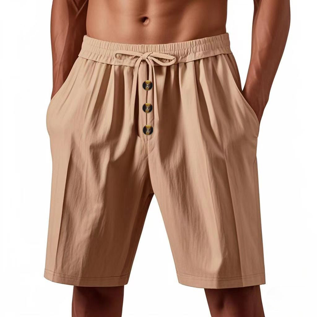 Herren lässige Shorts mit Knopfdetails und elastischem Bund Echoarchiv