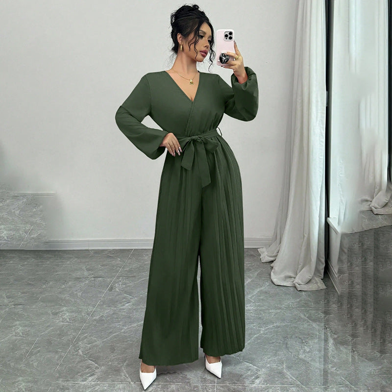 Damen Eleganter Plissee Jumpsuit Echo Archiv