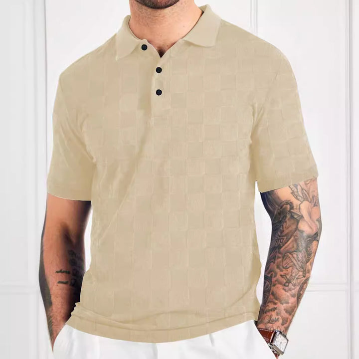 Herren Poloshirt mit strukturiertem Design und modischen Knöpfen Echoarchiv
