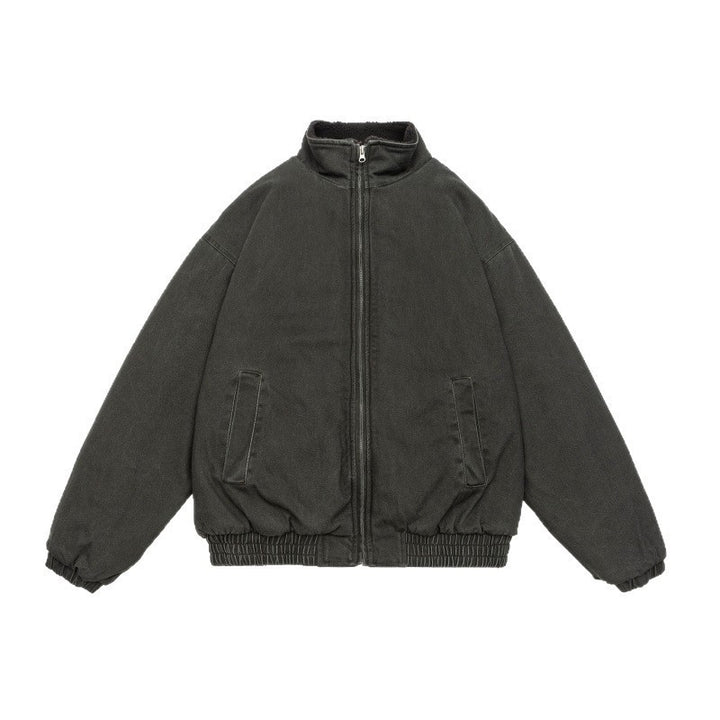 Herren Gefütterte weit geschnittene Winterjacke mit Sherpa-Futter und Stehkragen Echo Archiv