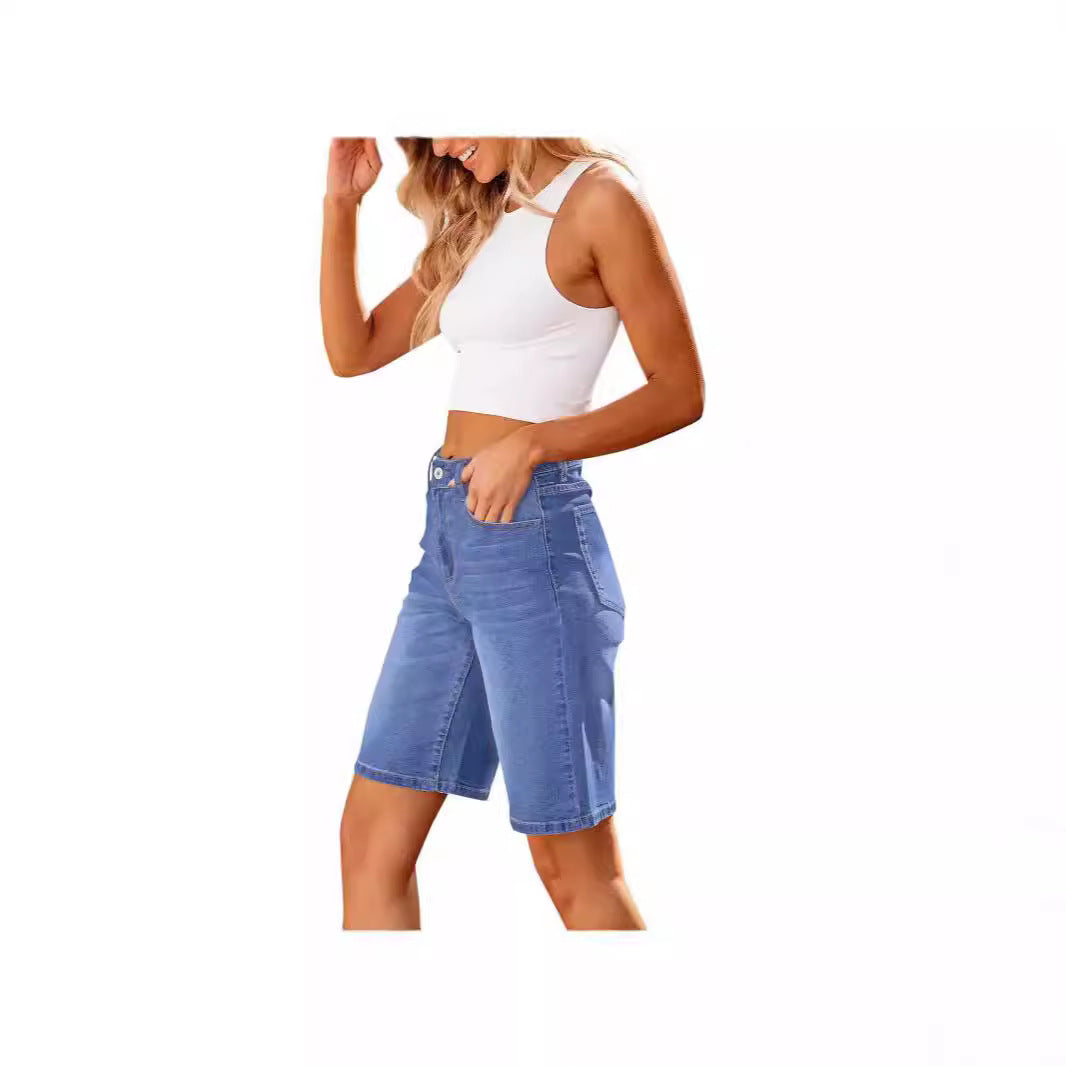 Damen Denim-Shorts mit lässigem Schnitt und lässigen Details Echo Archiv