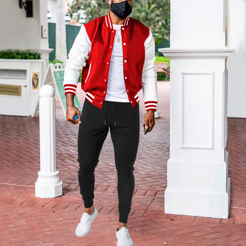 Herren Sportliche Collegejacke mit modernen Kontrastelementen Echoarchiv