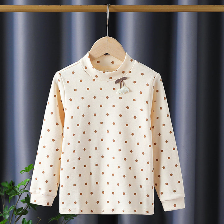 Mädchen Langarmshirt mit niedlichen Punkten und charmantem Applikationsdetail Echo Archiv
