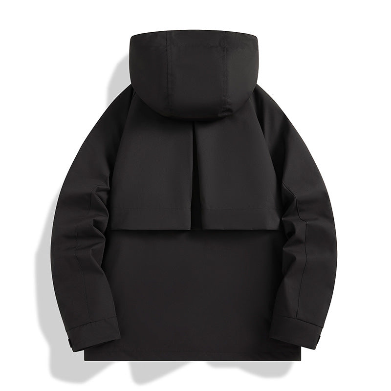 Herren Mehrlagige Softshell-Utilityjacke mit integriertem Fleece-Innenjackett, Kordelzugkapuze und Multifunktions-Taschen Echo Archiv