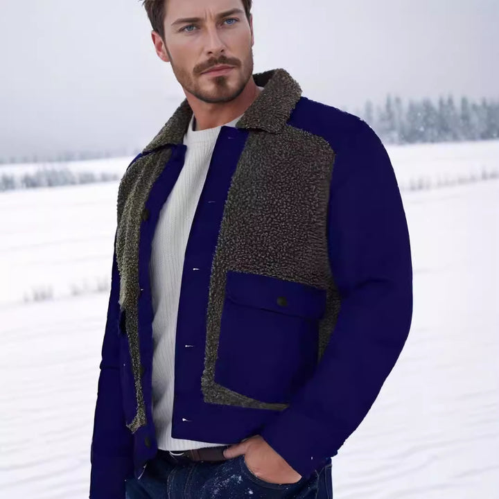 Herren Outdoor-Jacke mit Teddyfellkragen und funktionalen Taschen Echoarchiv