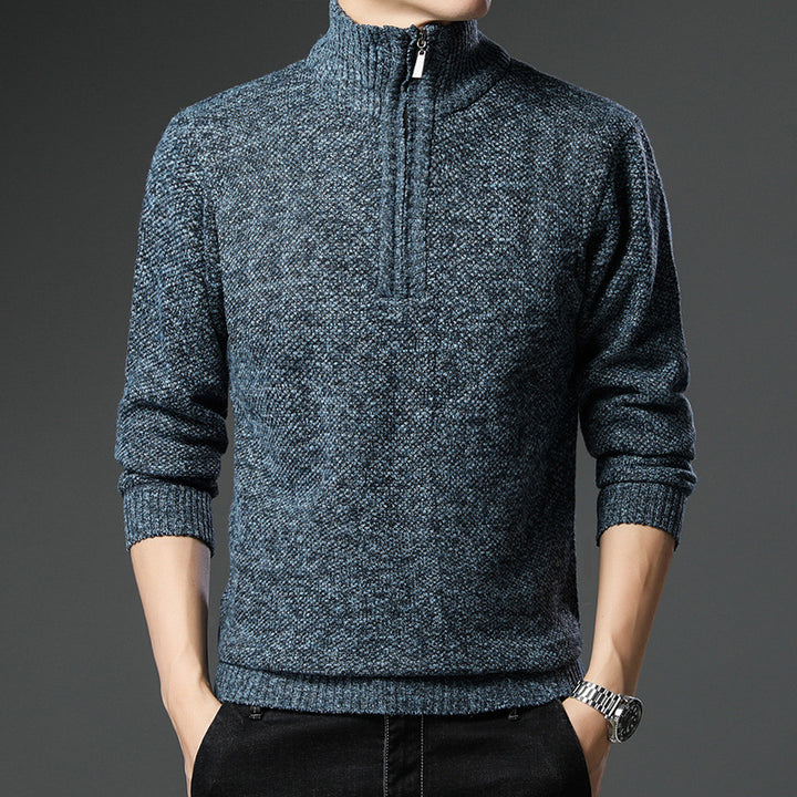 Herren modischer Pullover mit halb hochschließendem Reißverschluss und strukturiertem Design Echoarchiv