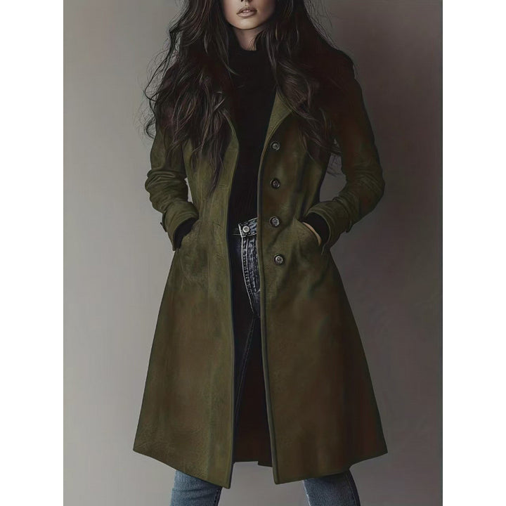 Damen Longline Wollmix-Mantel mit tailliertem Schnitt, Reverskragen und Pattentaschen – Montévia