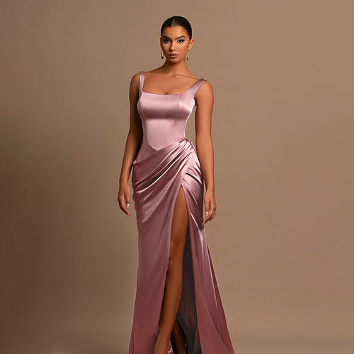 Damen Elegantes Wickelkleid mit hochgeschlossenem Design und seitlichem Schlitz Echo Archiv