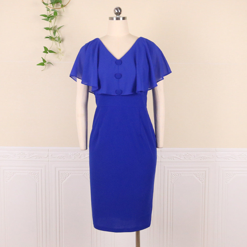 Damen Elegantes Kleid mit schwingenden Volantärmeln Echo Archiv