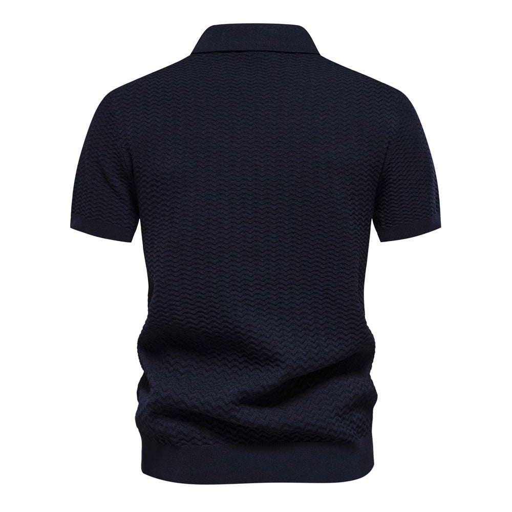 Herren Polo-Shirt mit modernen Strukturmustern Echoarchiv