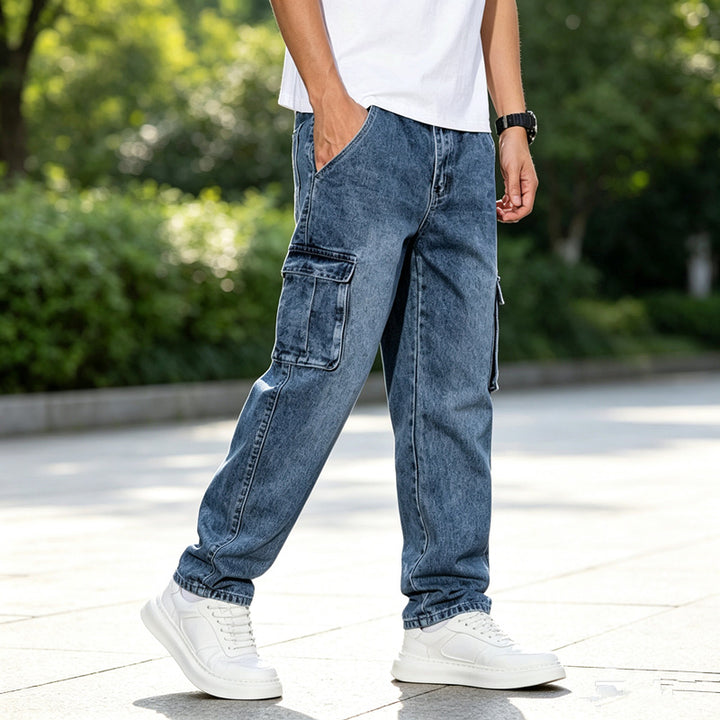 Herren Coole Cargo-Jeans mit elastischem Bündchen Echoarchiv