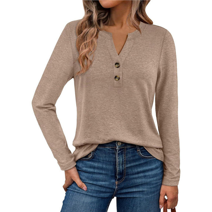 Damen Langarmshirt mit Knopfdetails Echoarchiv