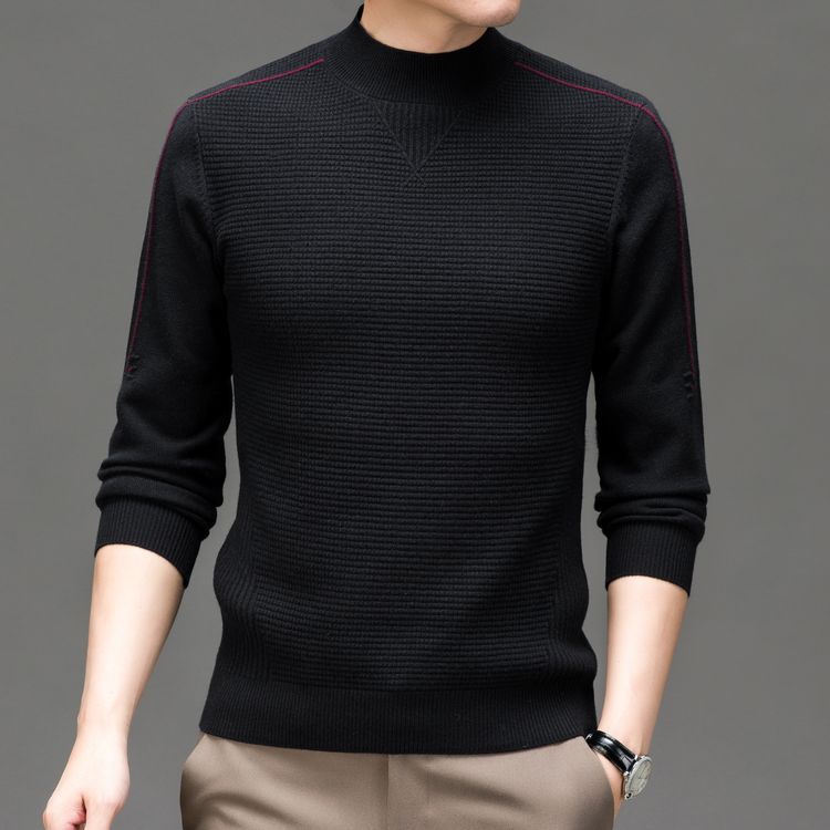 Herren modischer Pullover mit strukturiertem Design und hochgeschlossenem Kragen Echoarchiv