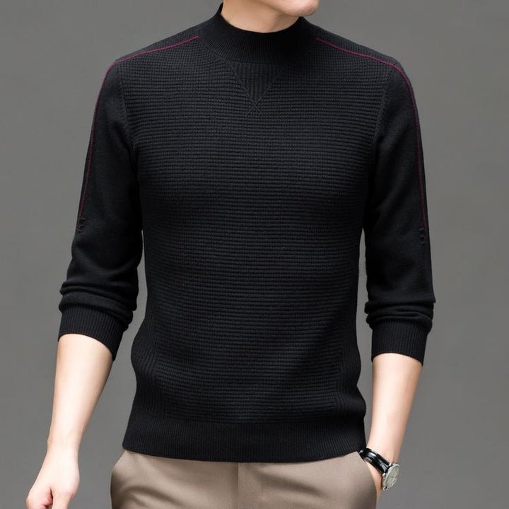Herren modischer Pullover mit strukturiertem Design und hochgeschlossenem Kragen Echoarchiv