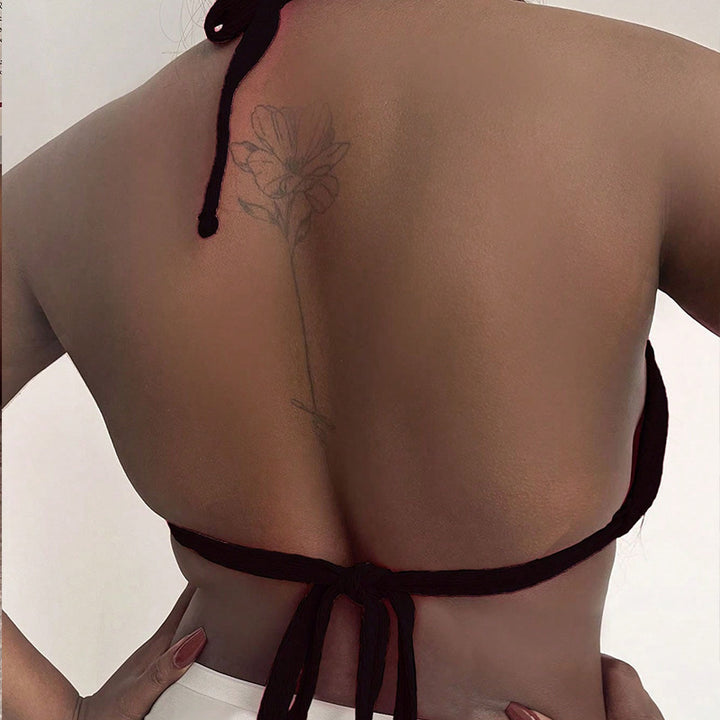 Damen Triangel-Bikini-Oberteil mit tiefem V-Ausschnitt und elastischem Stoff Echo Archiv