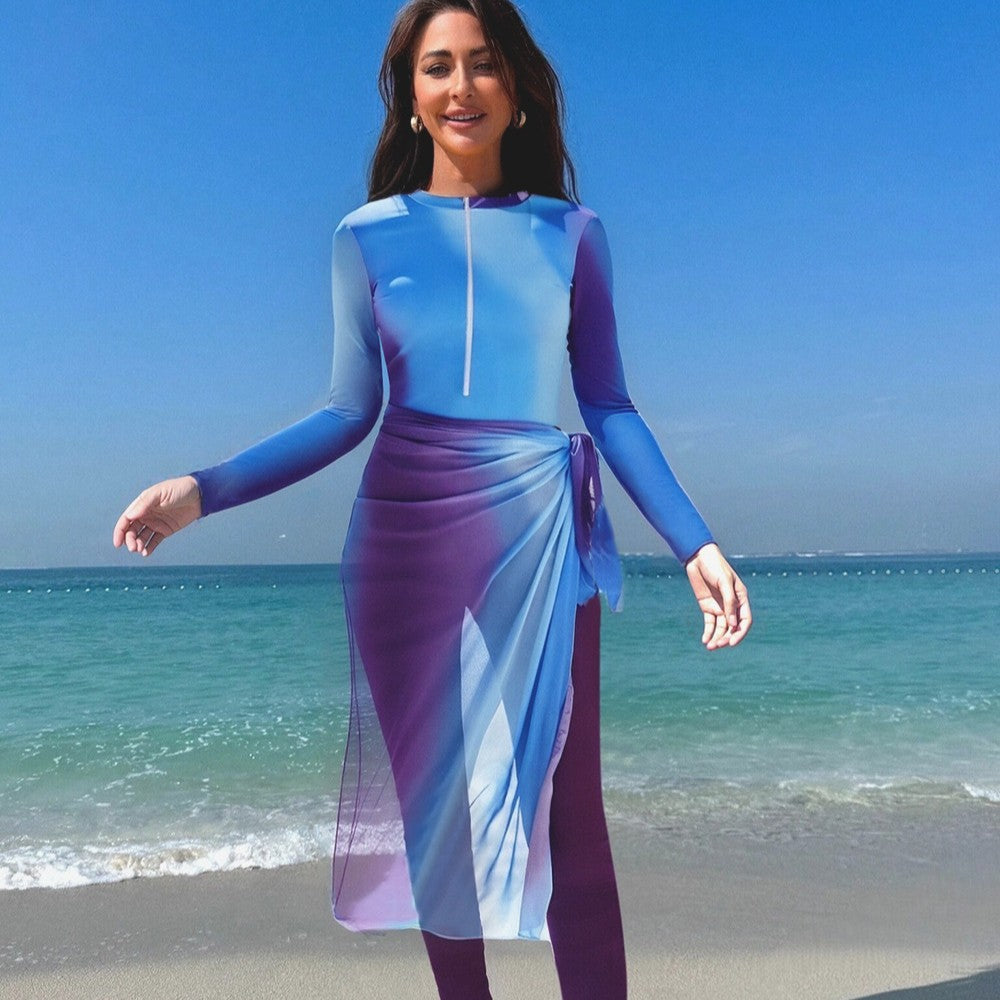 Damen modischer UV-Schutz-Surfsuit mit Wickeldetail Echo Archiv