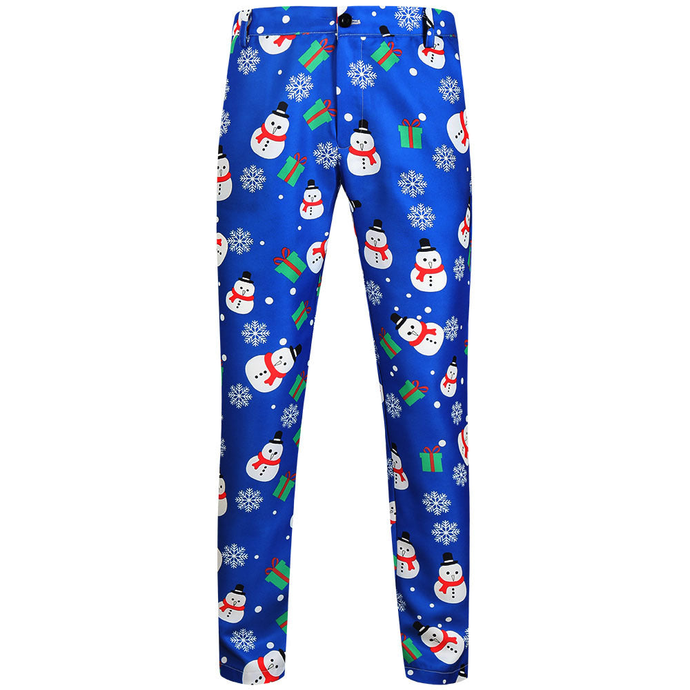 Herren Weihnachtliche Slim‑Fit Chinohose mit Allover-Santa‑Print und Stretchkomfort Echo Archiv