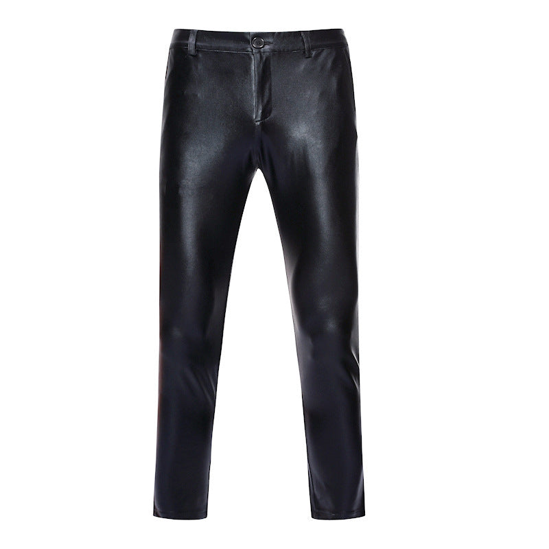 Herren Glamouröse Hochglanz-Hose mit schmaler Passform Echoarchiv