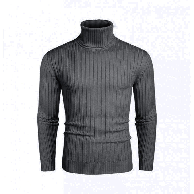 Herren eleganter Rollkragenpullover aus feinem Rippenstrick Echoarchiv