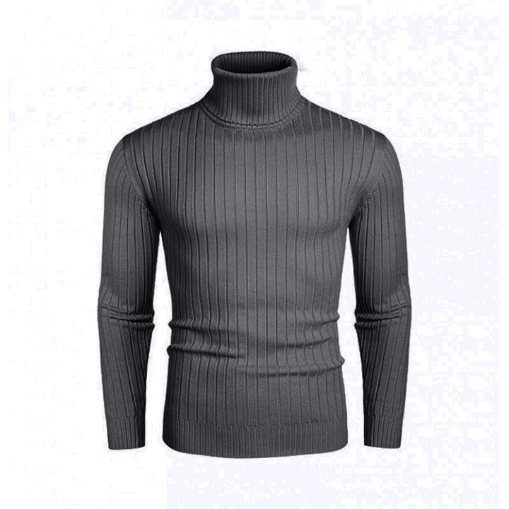 Herren eleganter Rollkragenpullover aus feinem Rippenstrick Echoarchiv