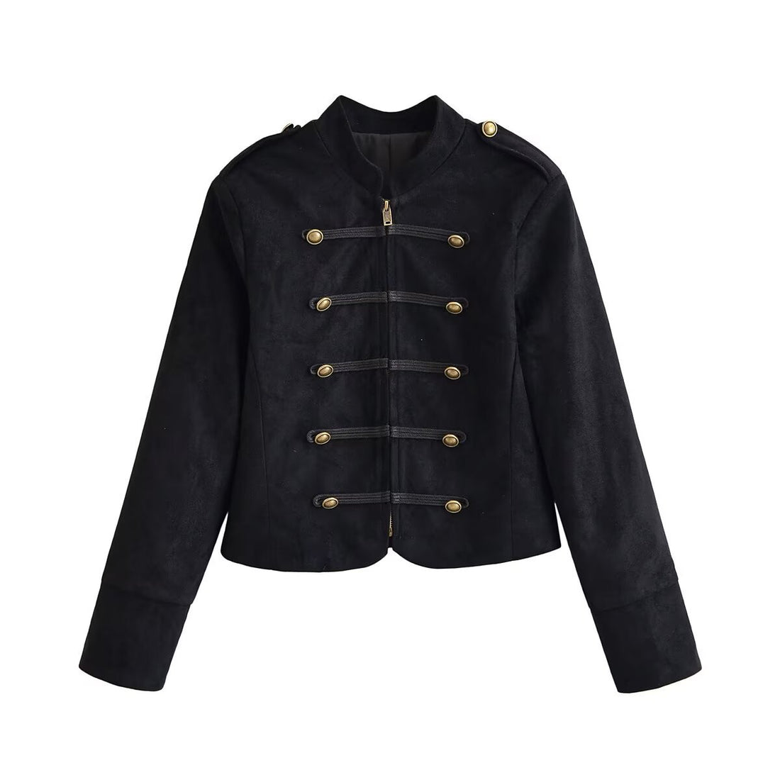 Damen Militärjacke kurz geschnitten mit Zierknöpfen und Stehkragen Echo Archiv