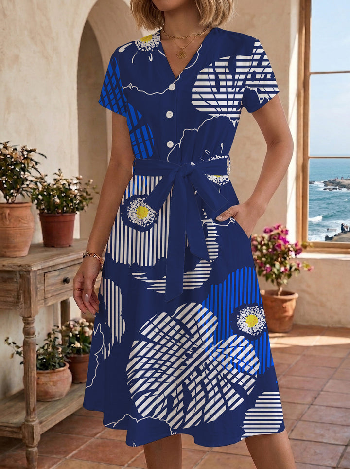Damen Midi-Kleid mit floralem Design und bequemer Passform Echo Archiv