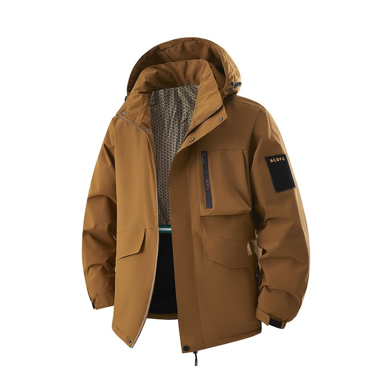 Herren Wasserdichte Outdoor-Multifunktionsjacke mit Kapuze & Fleece-Innenfutter Echoarchiv