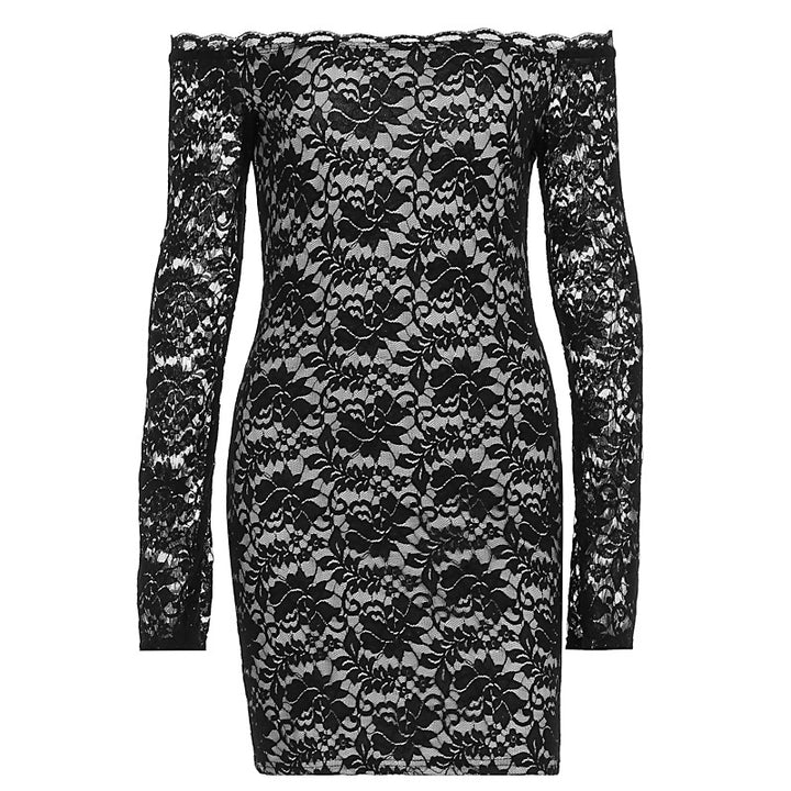 Damen Spitzenkleid mit schulterfreiem Design und langem Arm Echo Archiv