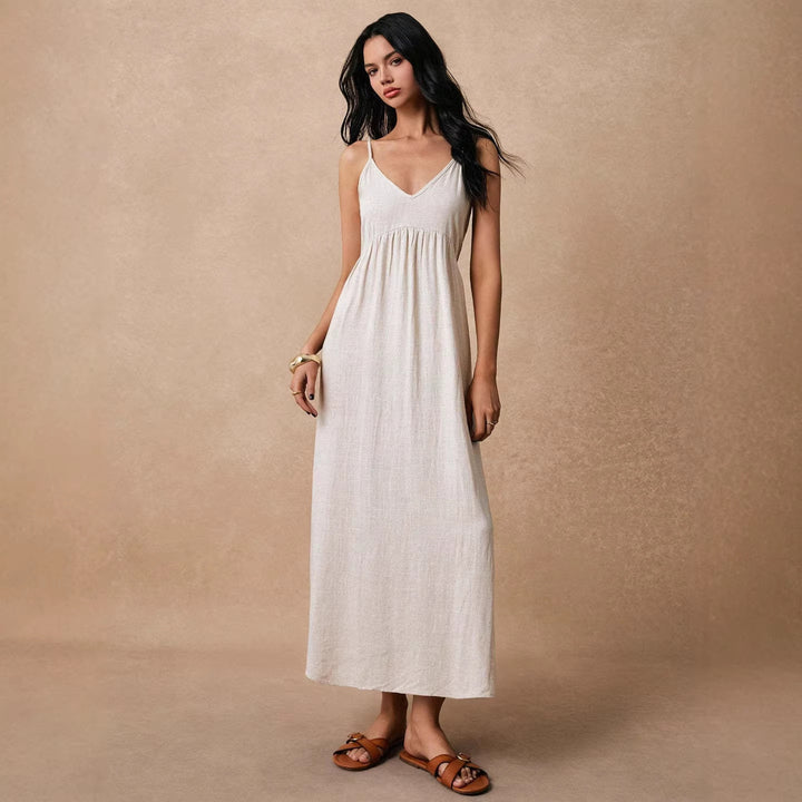 Damen Maxikleid mit feinen Spaghettiträgern und leichtem, atmungsaktivem Material Echo Archiv