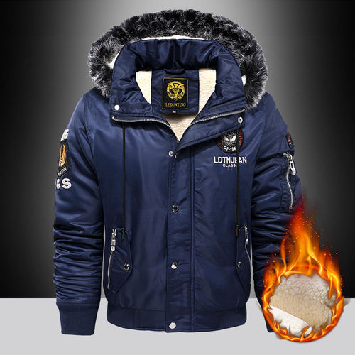 Herren nan wattierte Thermo-Bomberjacke mit Sherpa-Innenfutter, abnehmbarer Kunstfellkapuze und wasserabweisender Nylonaußenhülle Echo Archiv