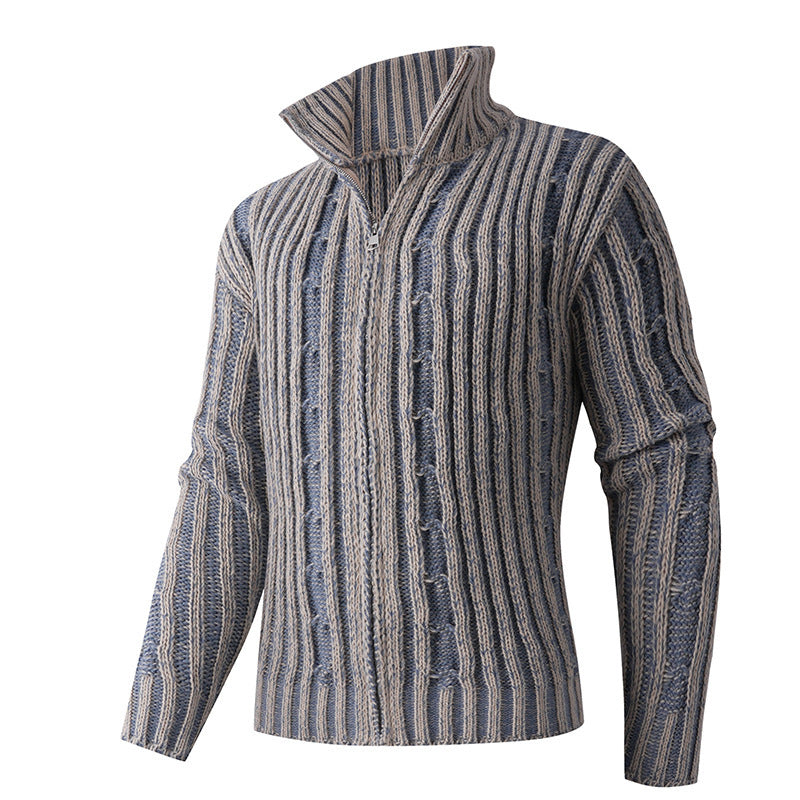 Herren gestreifter Strickpullover Echoarchiv